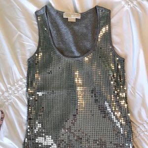 BNWOT Michael Kors Sequined Ribbed Tank Top